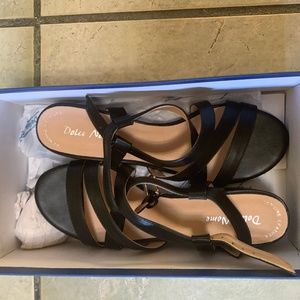 Black leather sandals Size  38